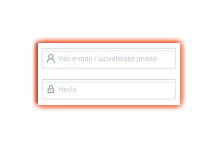 Zadávání údajů pro přihlášení k účtu